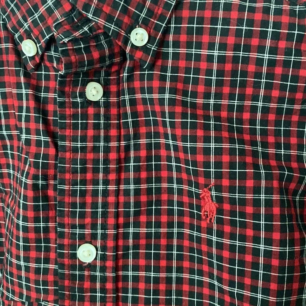 Ralph Lauren Red Plaid Button Down Dress Shirt - 3T